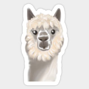 Cute Alpaca Drawing Sticker